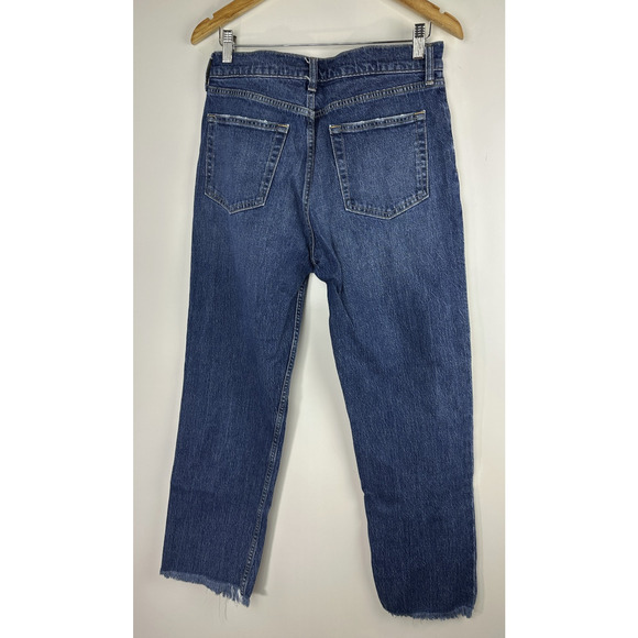 Gap Cheeky Straight High Rise Jeans Button Fly 29 8 Tall Dark Indigo Blue Denim - Picture 11 of 13